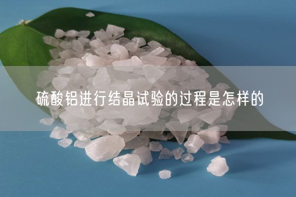 硫酸鋁進行結(jié)晶試驗的過程是怎樣的(圖2)